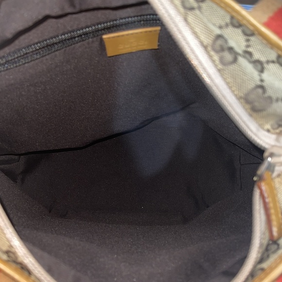 GUCCI GG Canvas Sherry Line Tote Bag Beige Red GUC - Picture 11 of 15